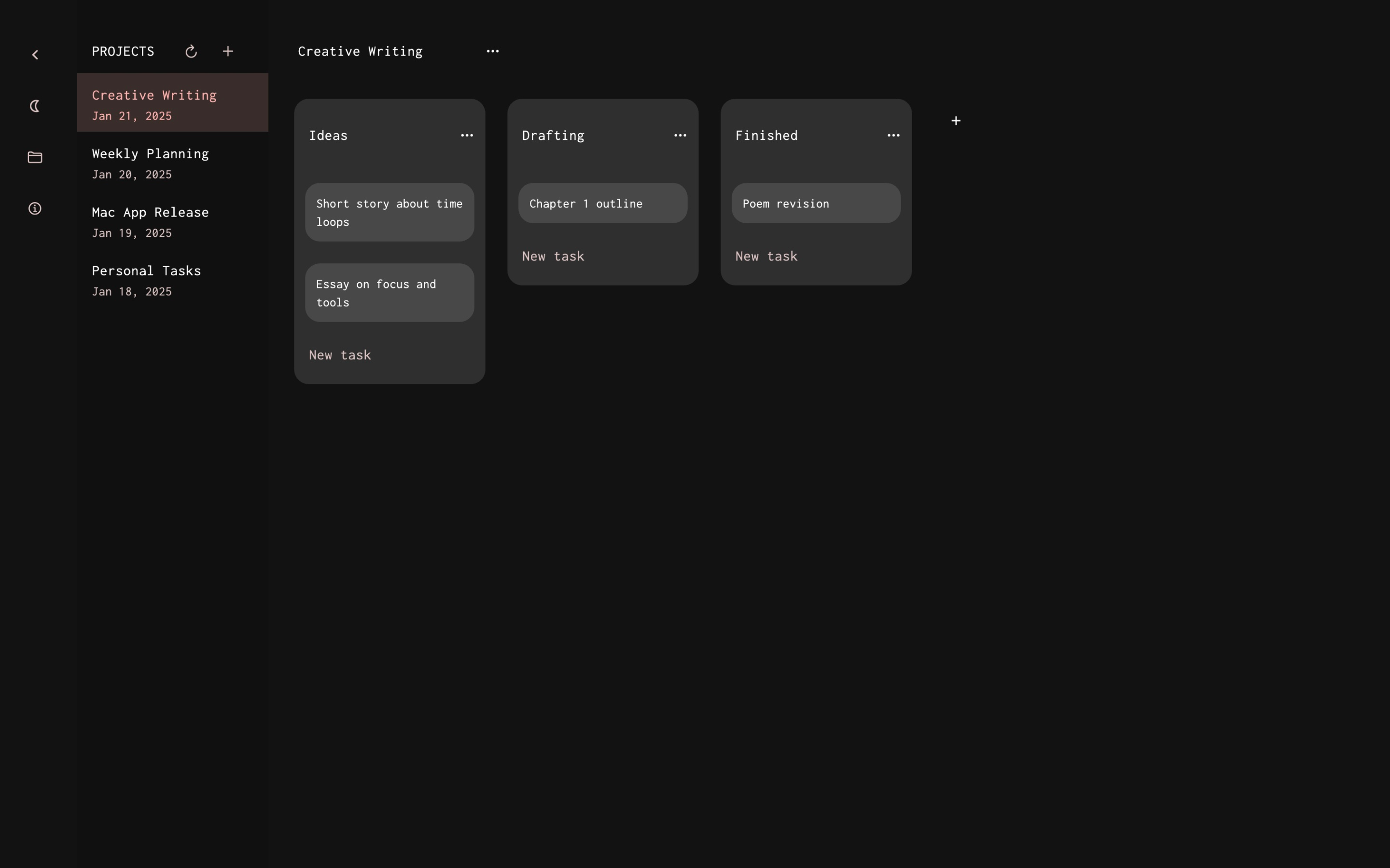 Kanbanero projects list
